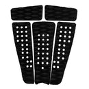 5 Pieces Diamond Grooved EVA Surfboard Traction Deck Grip Tail Pad Black