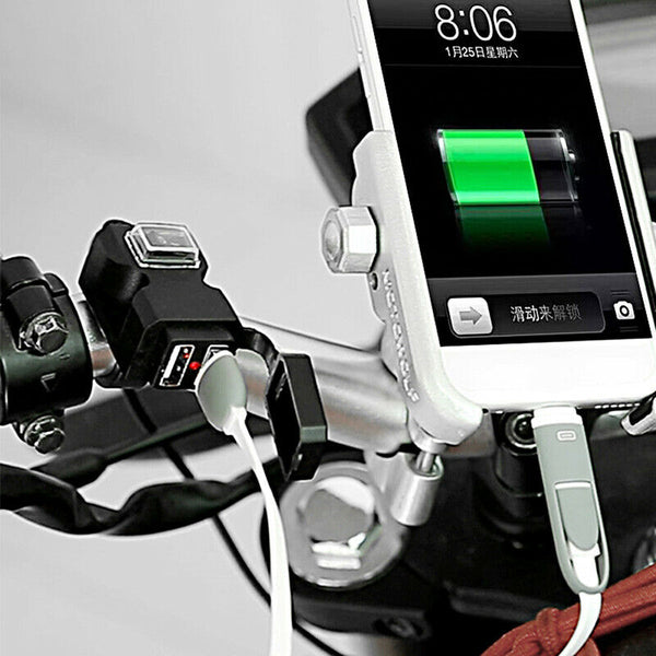 Universal USB Motorcycle Charger Waterproof Dual USB 12V Power Supply Adap OZ