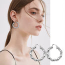 Fashion Rhinestone Large Circle Earrings Twisted Rope Earrings Hoop Jewelry F8J2