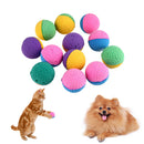 12pcs Funny Colorful Soft Latex Feathered Ball Toys Pet Cat and Dog Toys