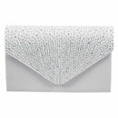 Womens Silk face Diamond Clutches Shoulder Bag Evening Bridal Prom Satchel  R7J5
