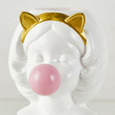 3 Pieces Vinyl Girl Blowing Bubbles Succulent Cactus Planter Pot, Decorative