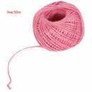50m String Jute Rope for Crafts Scrapbooking Gardening - pink R3P1