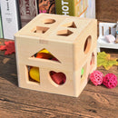 13 Holes Intelligence Baby Wooden Toys Box Geometry House Shape Cube Class TFC