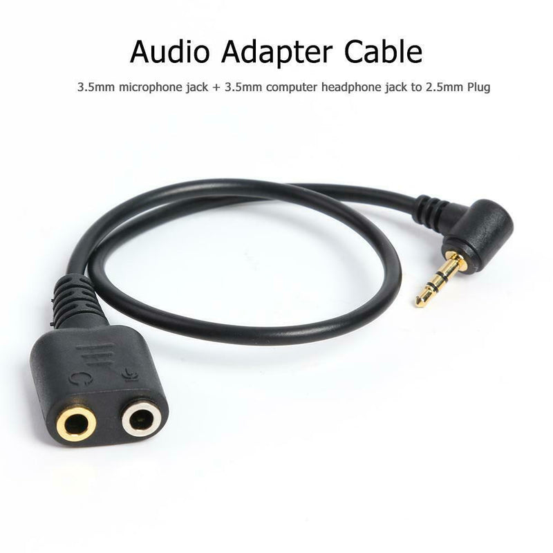 2.5mm Plug to 3.5mm Headphone+Mic Jack Adapter Cable for Panasonic Phone