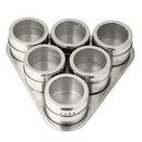 6pcs/set Stainless Steel Seasoning Jar Kitchen Spice Salt Condiment Bottle