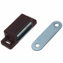 Magnetic door snapper for cabinet door, plastic, brown E9P2