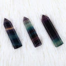 1x Natural Fluorite Quartz Crystal Stone Healing Amethyst Hexagonal Wand PointOZ