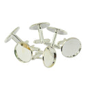 6Pcs Metal Cufflink Blanks,Cabochon Cufflink Buttons Base Tray Pendant Frame
