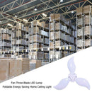 Fan Three-Blade LED Lamp 45W E27 Foldable Energy Saving Home Ceiling Light