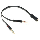 Computer Headphone Splitter, 3.5mm Female to 2 Double 3.5mm Male Headphones