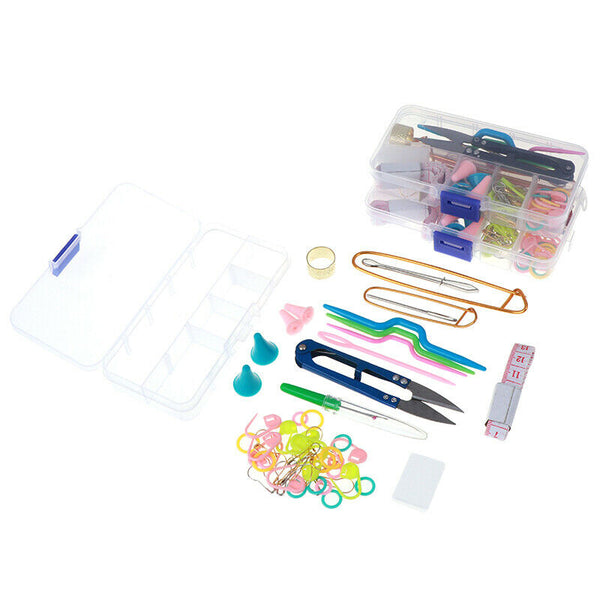 1 Set Knitting Tools Crochet Needle Hook Accessories Weave w/Case Box Yarn KitMO