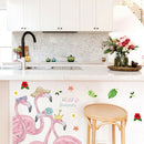 Pink Flamingo Wall Decals Vinyl Peel Stick Removable Wall Stickers DIY Decor
