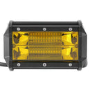 72W 6500K 24LED Truck Spotlight Lamp Yellow Lens Work Light Bar 5in 12V 6000LM