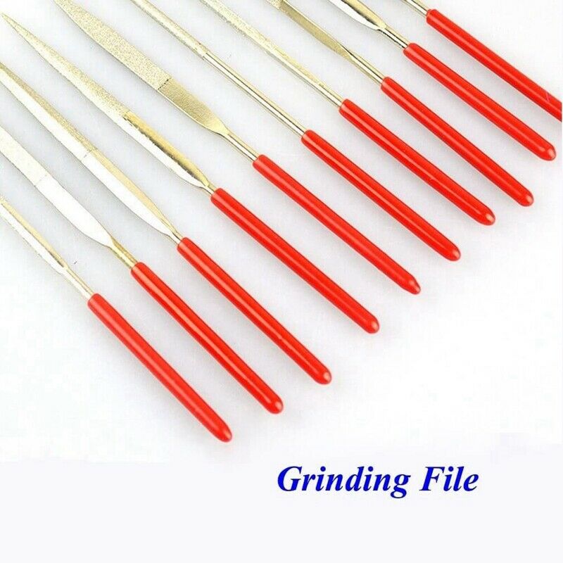 14Pcs Diamond Files Kit Guitar Nut Saddle Groove Polishing Tool Grinding St B9U7
