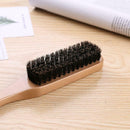Wood Handle Hair Brush Hard Boar Bristle Hairdressing Beard Comb (Yellow)