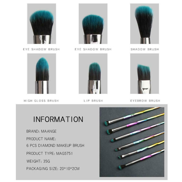 Makeup Brushes Kit Powder Eye Shadow Applicator Colorful Cosmetic Brushes Kit