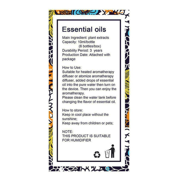 6bottle Pure Essential Oil Sets-Natural Aromatherapy For Oil Diffuser Humid P0U4