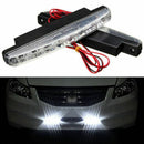 Newest 2pcs High Quality Super White 8 LED Daytime Running Lights 12V DC He