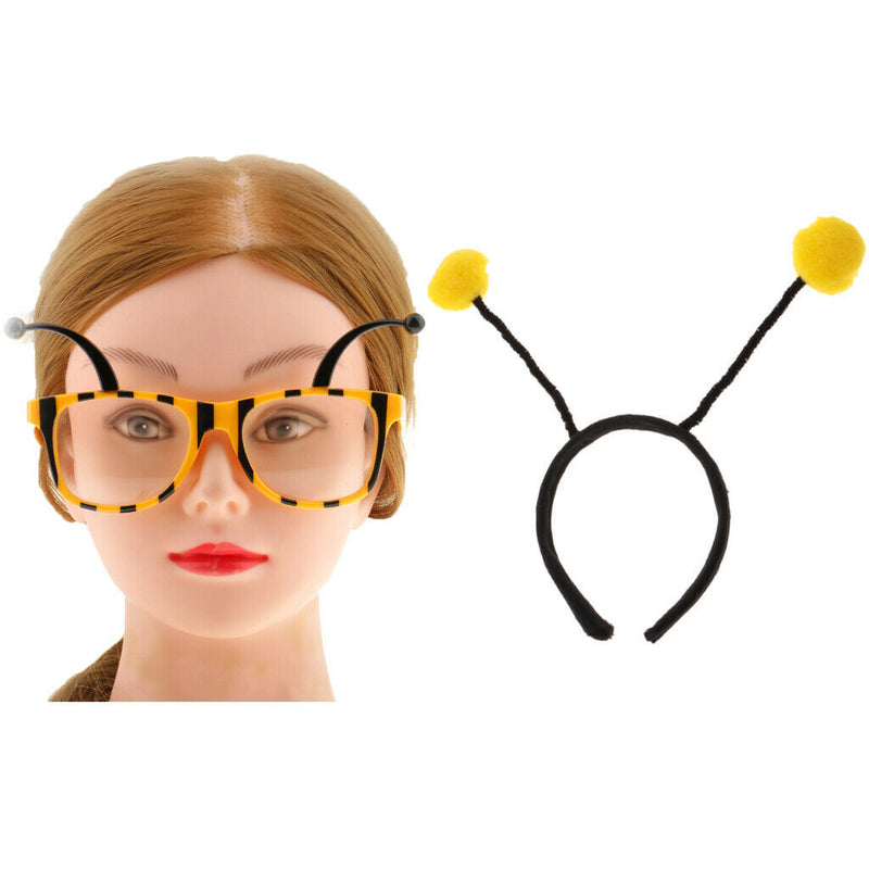 Funny Yellow Insect Bumble Bee Hair Band Glasses Glasses, The Party