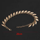 Anklets Feet Decorated Chain Links With Small Leaves Tassels, Adjustable R1U1