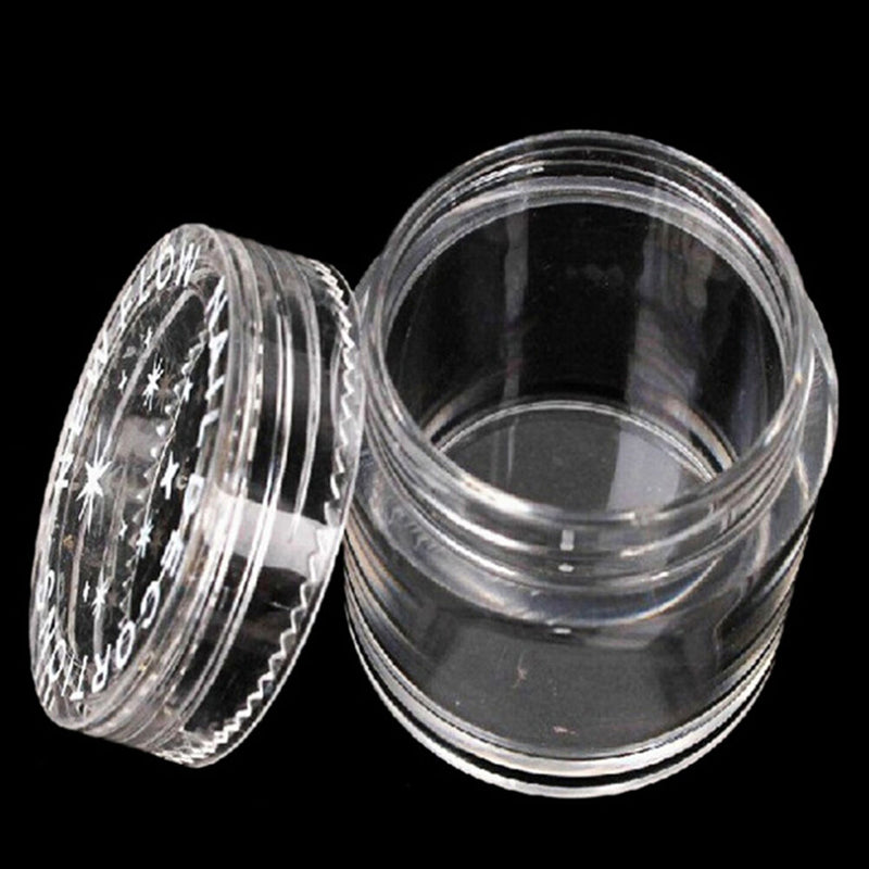 10x Plastic  Clear Empty Nail Art Storage Box Rhinestone Bead Container GreS Gw