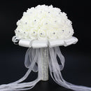 Bouquet of Bridesmaid Silk Flowers Wedding Foam flowers White Rose Bridal B