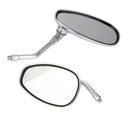 2PCS Motorcycle Oval Chrome Rear View Glasses Mirror For Ducati KTM KawasakiJ 3C