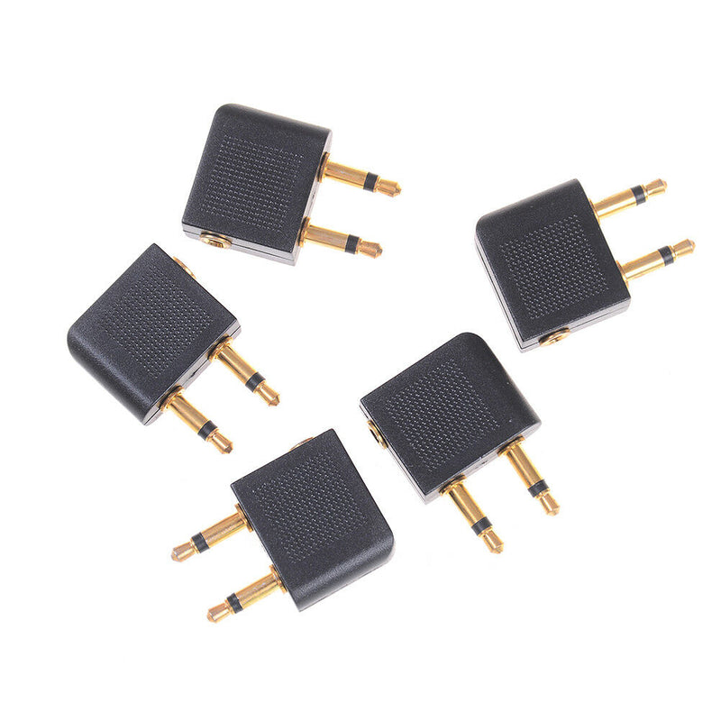 5Pcs 3.5mm pro airline airplane golden plated headphone jack plug adapter JR