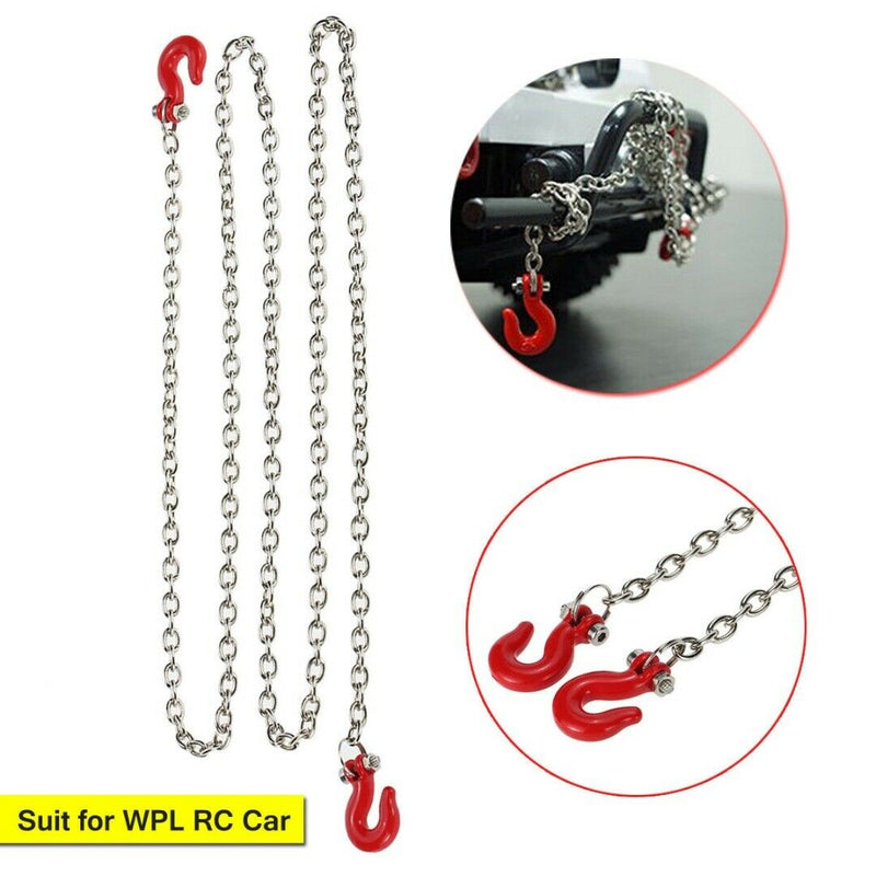 Metal Trailer Hook Chain FR WPL B14 B-16 B-24 C14 RC Military Truck Car Part