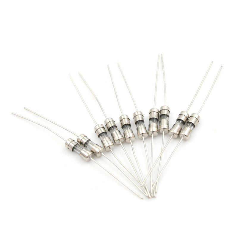 10pcs Glass Tube Fuse Axial Leads 3.6*10mm 2A Slow Blow Ew