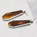 Lady Women Stud Earrings Decor Wood Grain Acrylic Geometric Pendant Gift