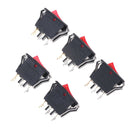 5PCS Red AC15A/250V 20A/125V ON-OFF 2 Position SPST Boat Rocker Switch 3 pins Cy