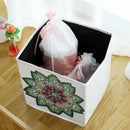 DIY Diamond Painting Flower Folding Storage Box Desktop Sundries Organizer
