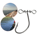 10 Pcs Fishing Hooks High Carbon Steel Lure Barbed With Balance Snap Accessories