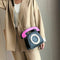 Telephone Shaped Women Retro Cross Body Bag PU Leather Clutch Purse Chain B M8L5