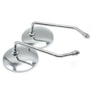 1 Pair Motorcycle Rear View Side Round Mirrors Scooter 10mm Rearview Univers%!
