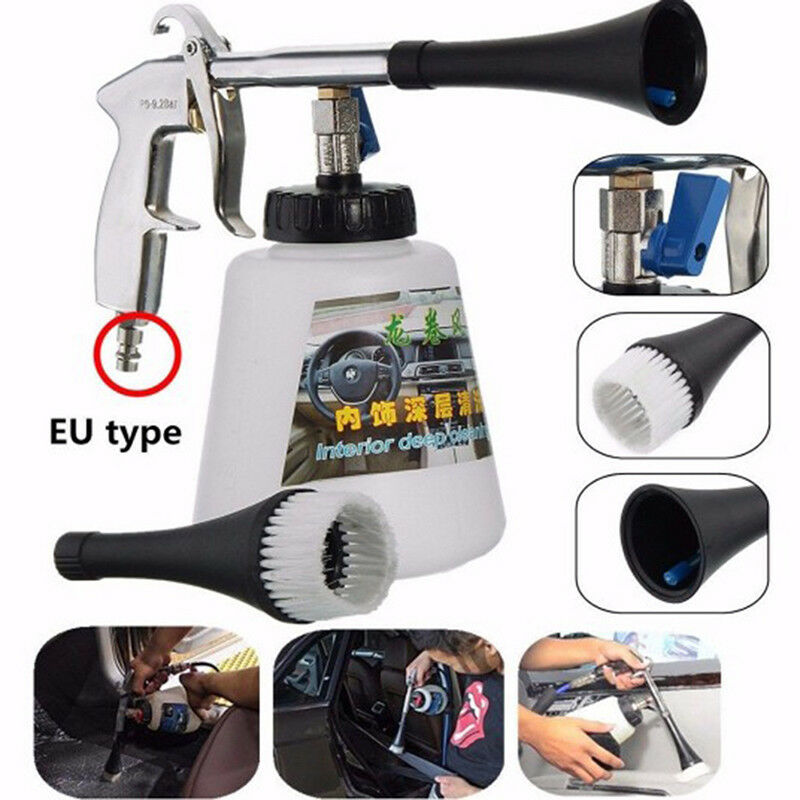 High Pressure Air Pulse Car Cleaning Gun Interior Exterior Cleaner Brush EU P BX