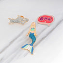 Pins Shining Blue Mermaid Pins Brooches Badges Lapel Pin Collar T-Shirt Acc