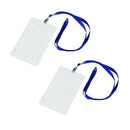 2 Pcs Vertical Clear Plastic ID Badge Card Holder w Lanyard Neck Strap G3V6