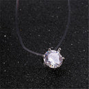 Fashion Crystal Necklace Invisible Line Zircon Clavicle Chain Women Jewelry
