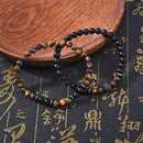2X Fashion Tiger Eye Natural Stone Beads Bracelet Men Women Couples Jewelry