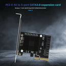 PCI-E 4X to 5 Port SATA 3.0 Extender Riser Card PCI-Express Converter Board