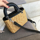 New Fashion Shoulder Bag Ladies Square Straw Bag Summer Rattan Bag Hand-Wov