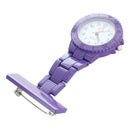 Purple Quartz Movement Nurse Brooch Fob Tunic Pocket Pendant Watch