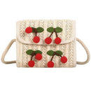 Summer Cherry Straw Messenger Bags Women Crossbody Shoulder Bag Retro Ratta