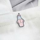 Creative Strawberry Milk Bottle Brooch Badge Pins Jacket Ornament Jewelry