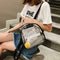 Women Satchel Backpacks School Bags Girls Clear Shoulder Bags (Transparent)
