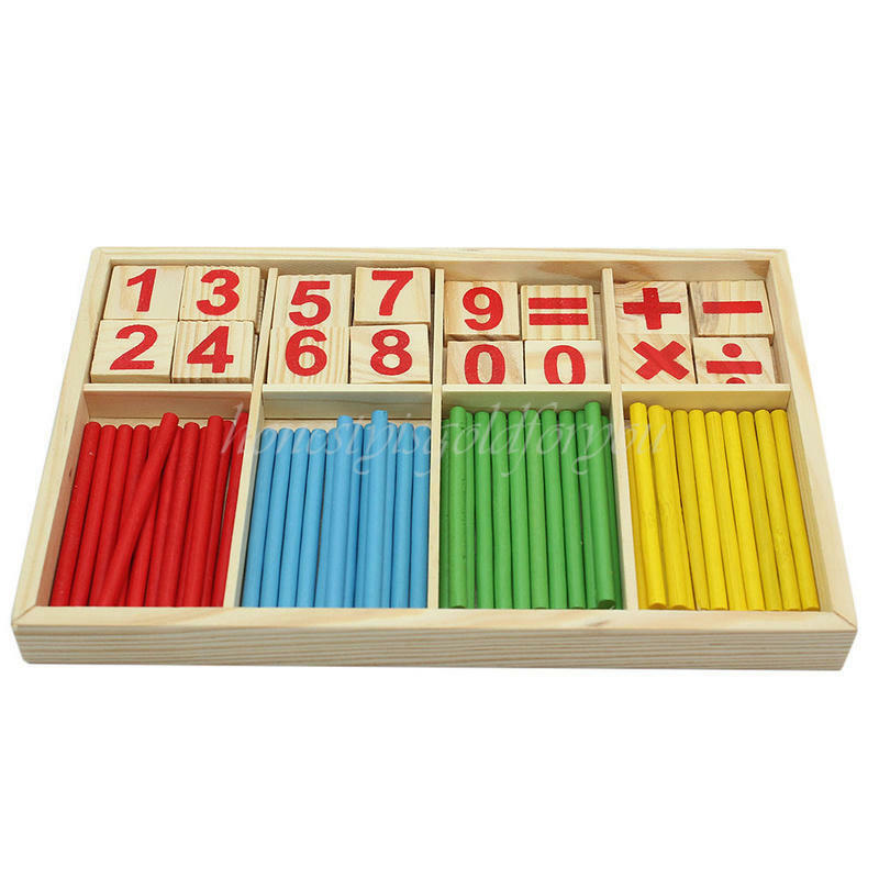 Educational Wooden Counting Sticks Game Childrens Intelligence Development Toys