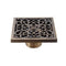 Flower Carved Art Square Bathroom Floor Drain Copper Deodorant Floor Drain  Q1Q5